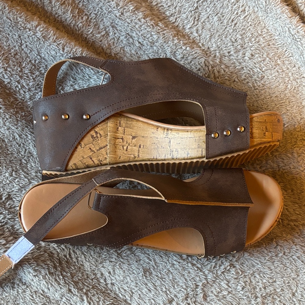 Brown Wedge Sandals